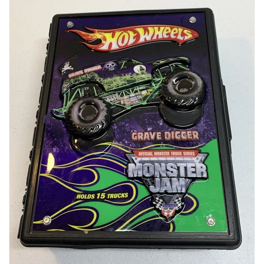 Hot Wheels Mattel 3D Monster Jam Storage Carrying Case With 13 Vehicles